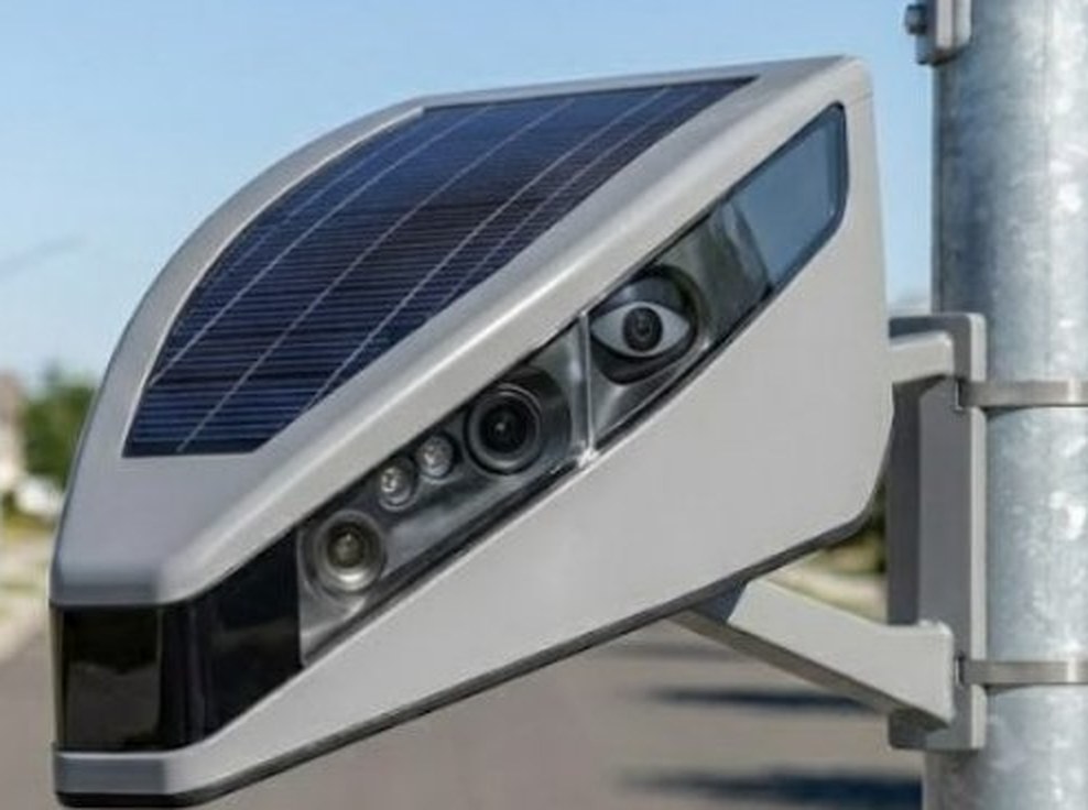 Solar pole-mounted Wi-Fi HaLow gateway with overhead cameras